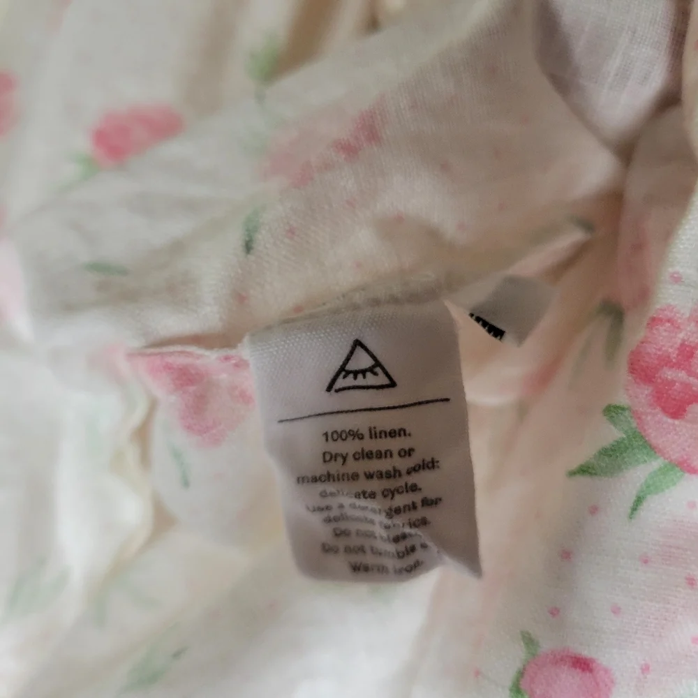 Sleeper Marquise 100% linen dress in roses, sz xs - Picture 12 of 13